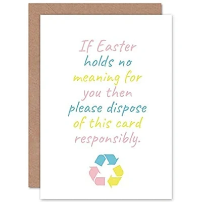 Image of Artery8 Easter Recycle This No Meaning Happy Funny Eco Friendly Sealed Greeting Card Plus Envelope Blank inside