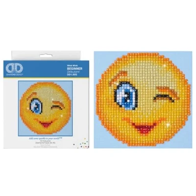 Image of DIAMOND DOTZ Painting, Beginner Kit, Wink Wink, 10.2 x 10.2cm DD1