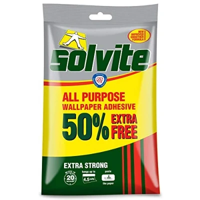 Image of Solvite All Purpose Wallpaper Adhesive 3 Roll + 50% Free