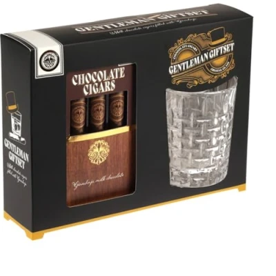 Image of Chocolate &amp; Whiskey Gift Sets For Men Christmas Gifts Whisky Glass Cigars Mens Set Birthday Valentine Boyfriend Fathers Day