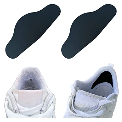 Image of Trainer Armour Heel Hole Preventer for Running Shoes, Sneakers, Shoes &amp; Boots. ‘Wrap Around’ Style self Adhesive Black Patches. Extremely Strong Patches Prevent and Repair Holes.