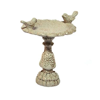 Image of Melody Jane Dolls House Grey Stone Bird Bath Miniature 1:12 Scale Garden Accessory