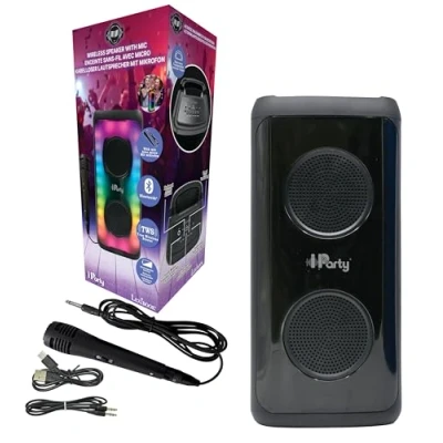 Image of Lexibook, iParty®, Portable Bluetooth® speaker with microphone, Powerful sound volume, Multicolour light effects, Rechargeable battery, K8330