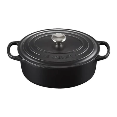 Image of Le Creuset Signature Satin Black Cast Iron 29cm Oval Casserole