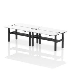 Image of Air B2B 1600x600mm Height Adjustable 4P Bench Desk CP White/Black