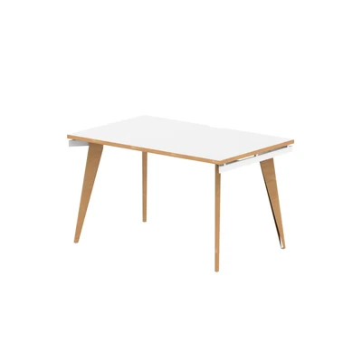 Image of Oslo 1200mm Single Starter Desk White Top Wood Edge Frame