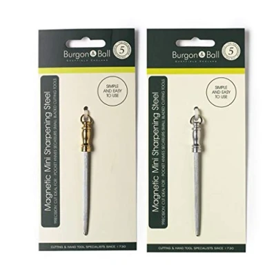 Image of Burgon &amp; Ball Miniature Sharpening Steel Cutting Tool with Aluminium Handle, 7 cm Length