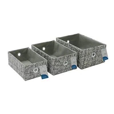 Image of JVL Urban Set of 3 Rectangle Paper Storage Baskets