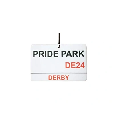 Image of Derby/Pride Park Street Sign Car Air Freshener (Fun Birthday/Xmas Christmas Stocking Filler/Secret Santa/Novelty Scented Gift)