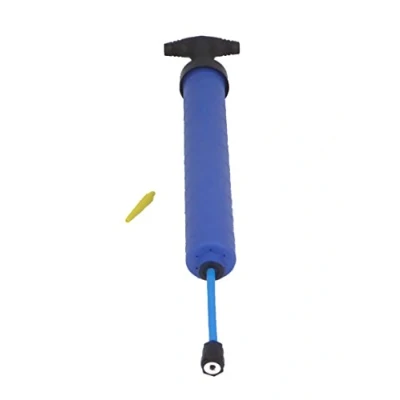Image of carta PUMD Football INFLATOR Double Action Pump with AIR Hose and Needle Each Packed in A PVC Bag Insert HEADERCARD Colours RED OR Blue, White, One Size