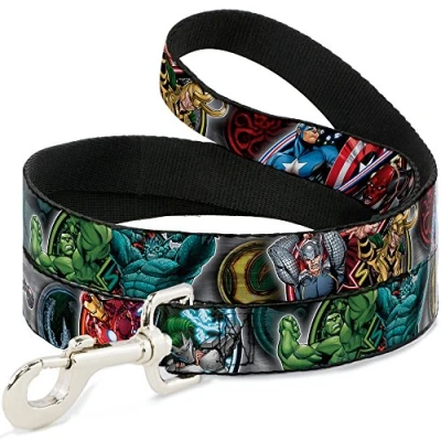 Image of Dog Leash Marvel Avengers Superhero Villain Poses 6 Feet Long 0.5 Inch Wide, Multicolor (DL 6FT WAV036 N)