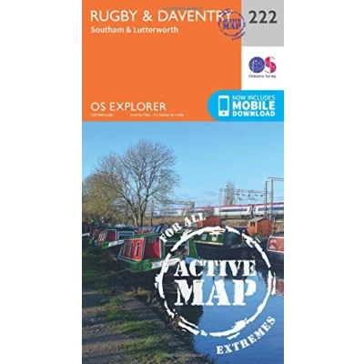 Image of Explorer 222 Rugby, Daventry, Southam &amp; Lutterworth Map With Digital Version