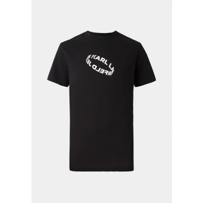 Image of Karl Lagerfeld Jeans SLIM RING TEE Print Tshirt, Men&#039;s, Size: XS, Black