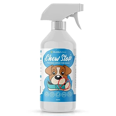 Image of BUDDY&#039;S BEST Anti Chew Spray For Puppies &amp; Dogs Stop Chewing Training Deters Biting Fast Acting, Effective Safe Remedy 250ml