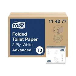 Image of Tork T3 Folded Toilet Tissue 2 Ply 242 Sheets (36 Pack)