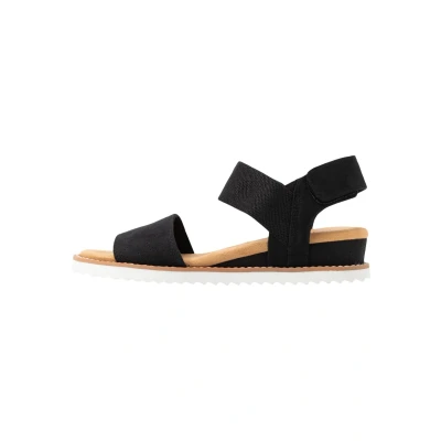 Image of Skechers Desert KISS Wedge sandals black, Women&#039;s, Size: 7, Black Textile