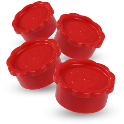 Image of GRÄWE Lids for Sodastream Glass Bottles Penguin and Crystal, Set of 4 Bottle Lids, Completely Tight Lid, Red