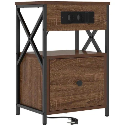 Image of Bedside Cabinet Brown oak 40 x 31 60 cm Engineered wood Vidaxl