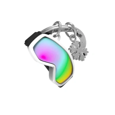 Image of O meta[l]morphose METALMORPHOSE Keyring, Multicolored, Yellow Duck and Baby Silver, Stainless Steel Metal, Floating, One Size, Ski Goggles Keyring Charm