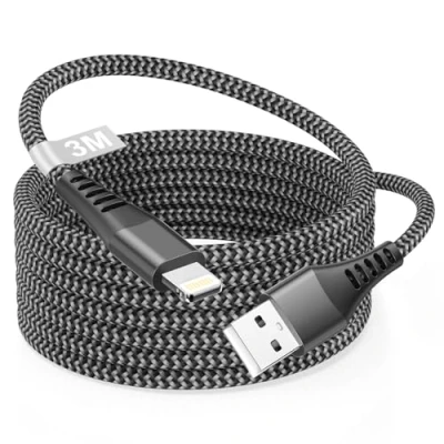 Image of iPhone Charger Cable 3M[MFi Certified], Lightning 3M Extra Long Charging USB to Wire Lead for Apple 14 Pro Max 13 12 Mini 11 XS 8 7 iPad