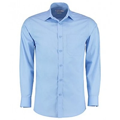 Image of Kustom Kit Mens Long Sleeve Tailored Poplin Shirt (18) (Light Blue)