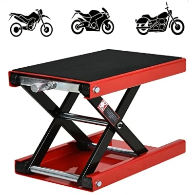 Image of Motorbike Lift Lever, 500KG Motorcycle Lifting Stand Scissor Lifter Hoist Jack Adjustable Foldable Workbench for Repairing
