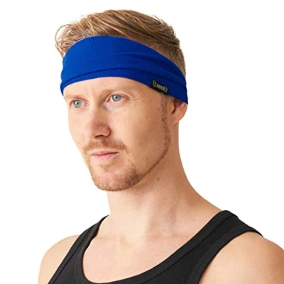 Image of Casualbox Sports Headband Yoga Hairband Sweat Wicking Moisture Absorbing Blue