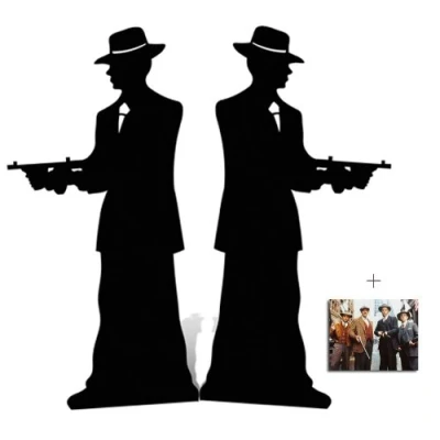 Image of Gangster Silhouette (Double Pack) Gangsters &amp; Molls Lifesize Cardboard Cutout / Standee Standup Includes 8x10 (20x25cm) Star Photo