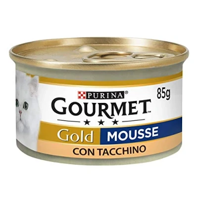 Image of Purina Gourmet Gold Wet Cat Mousse with Turkey, 24 Cans of 85g Each, Pack x