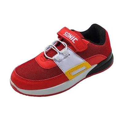 Image of Sonic The Hedgehog, Boys or Girls Trainers with Flashing Lights, Red, Child Size 12