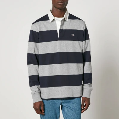 Image of GANT REG Shield Barstripe Heavy Rugger Jumper, Men&#039;s, Size: XXL, Grey melange