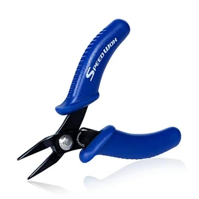 Image of SPEEDWOX Mini Flat Nose Pliers 3 Inches Micro Needle Pocket Small Chain Smooth Jaw Precision Miniature Fine Jewelry Making Tool with Spring Craft
