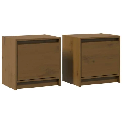 Image of vidaXL Bedside Cabinets 2 pcs Honey Brown 40x30.5x40 cm Solid Pinewood