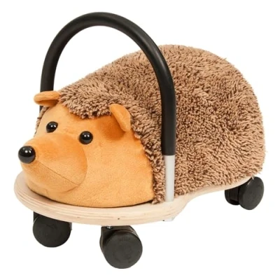 Image of Wheelybug Toddler Wooden Ride On Animal with Interchangeable Plush Cover, Safety Certified Developmental Toy, Small (1 3 Years), Hedgehog