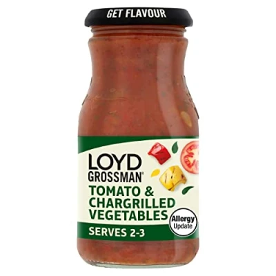 Image of Loyd Grossman Tomato and Chargrilled Vegetables Cooking Sauce, 350 g Jar (Pack of 1)