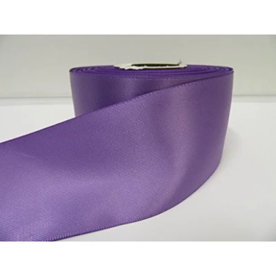 Image of 2 metres of 50mm Satin Ribbon Violet Purple Double Sided 50 mm 5cm 2&quot; Inch