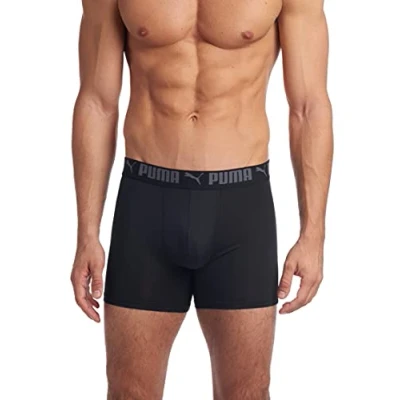 Image of PUMA Men&#039;s 3 Pack Athletic Fit Boxer Briefs, Castlerock, L