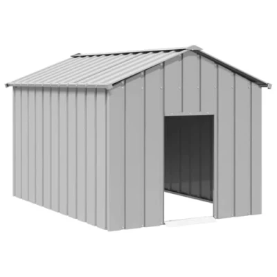Image of vidaxl dog house galvanised steel shelter anthracite, 113x153x101cm pet cabin with roof for protection and comfort