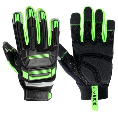 Image of Scan Anti Impact Synthetic Leather and Polymer Gloves Size Medium (Size 8)