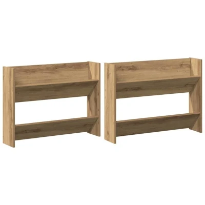 Image of vidaXL Wall Shoe Cabinet with Shelf 2 pcs Artisan oak Engineered wood