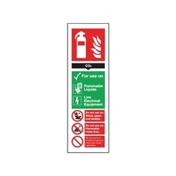 Image of Safety Sign Carbon Dioxide Fire Extinguisher 300x100mm Self Adhesive