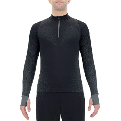 Image of UYN O102095 RUNNING EXCELERATION LONG SL.ZIP UP T shirt Men&#039;s Black cloud XXL