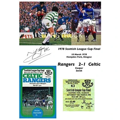 Image of Glasgow Rangers FC Legend Davie Cooper Signed (Pre Printed) 1978 Scottish Cup Final Exclusive A4 Print