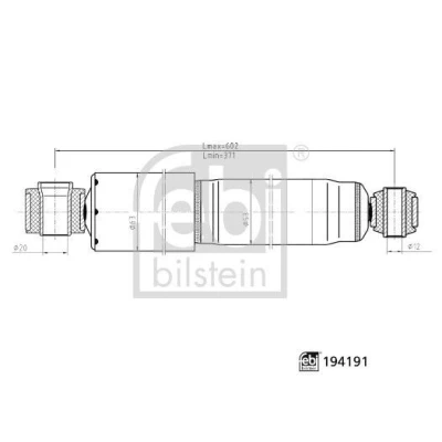 Image of UA3J28700A, UA3J34700A, UP2128700C, UP6128700C Shock absorber FEBI BILSTEIN 194191 MAZDA: BT 50 Pickup