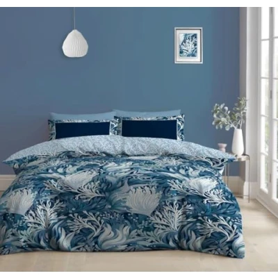 Image of Super Dreamer King Size Bedding Sets 4 Piece Reversible Flower Bed Covers, 1x Kingsize Duvet Cover, Fitted Sheet, 2x Pillowcases Breathable Soft Comforter Cover
