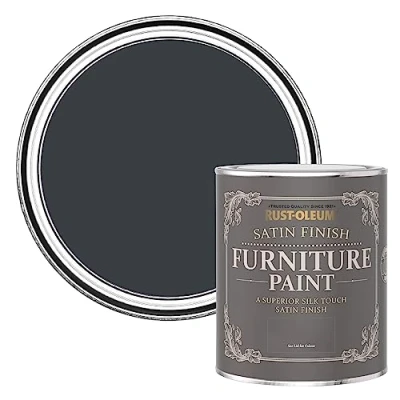 Image of Rust Oleum Grey Furniture Paint in Satin Finish Anthracite (RAL 7016) 750ml