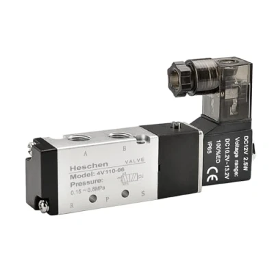 Image of Heschen Electrical Pneumatic Solenoid Valve 4V110 06 12VDC 2.5W PT1/8 5 Way 2 Position CE