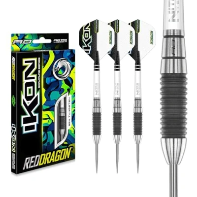 Image of RED DRAGON Ikon 1.2 22 Gram Professional Tungsten Steeltip Darts Set with Flights and Stems
