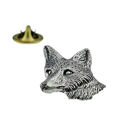 Image of Fox Head English Pewter Lapel Pin Badge (XTSPBA06)