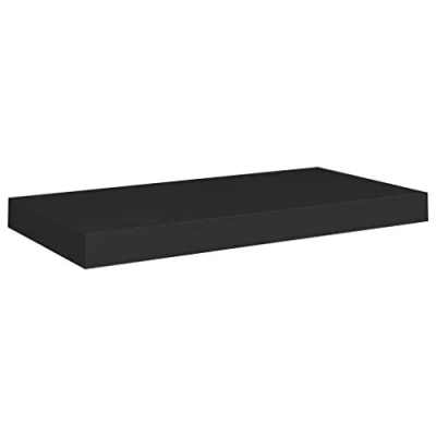 Image of vidaXL Floating Wall Shelf in Black Stylish and Easy To Install Square for Display Storage, Made from Metal Honeycomb MDF